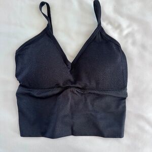 Women's Black Cross Back Cropped Tank